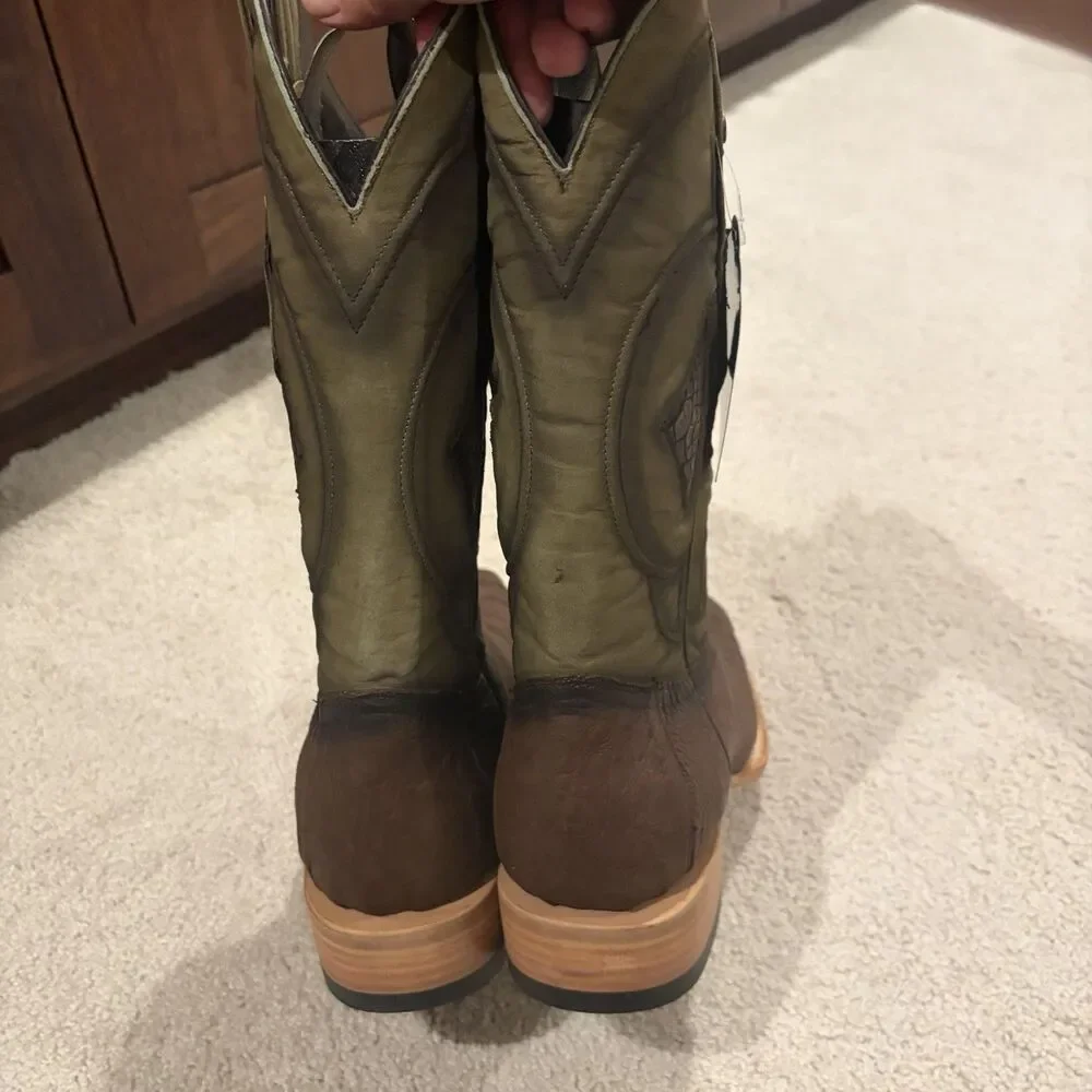 NIB Tanner Mark Men Exotic Caiman Croc Belly Western Boots TMX208053 Sz 11